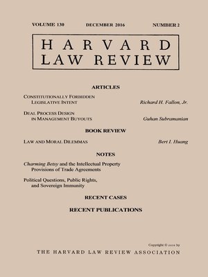 cover image of Harvard Law Review